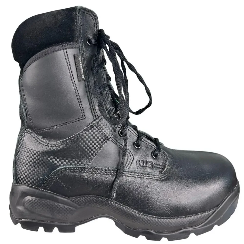 5.11 Tactical Men’s ATAC Black Leather  Side Zip Combat Boot Size US 7.5